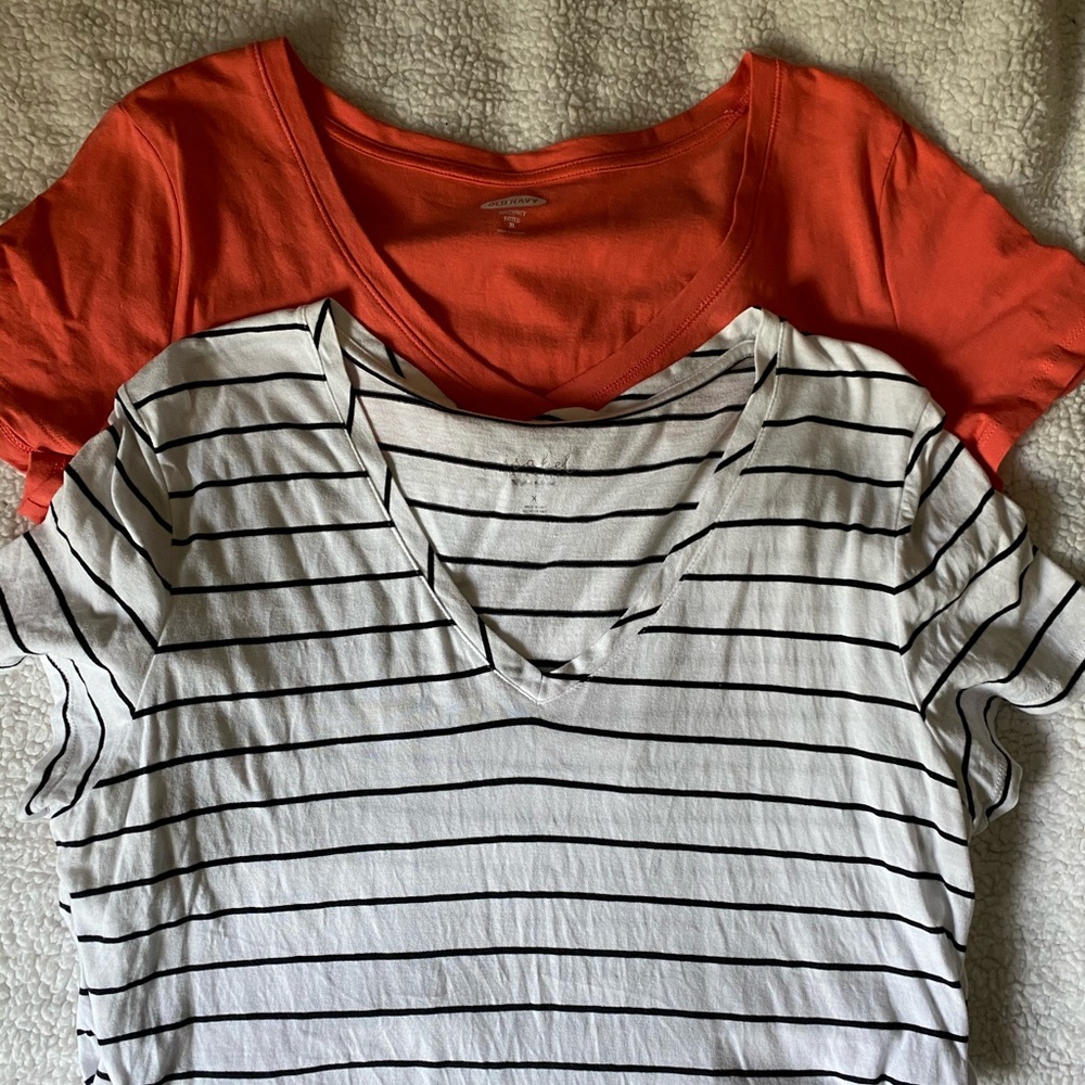 Lot of two short sleeve maternity shirts